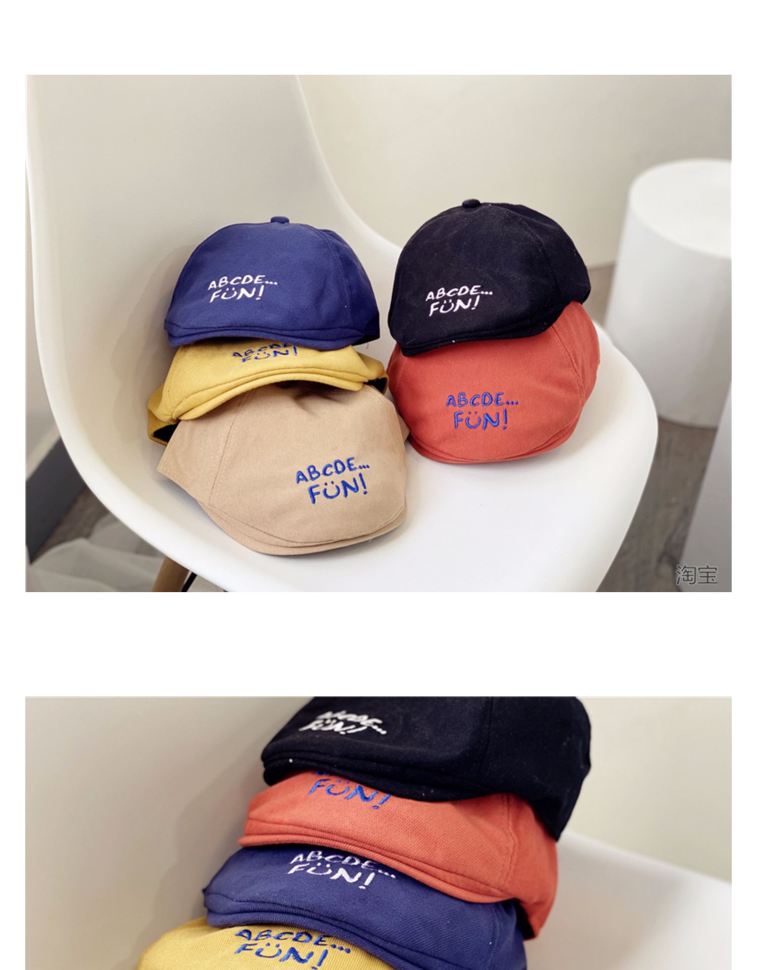 Primavera y otoño bebé sombreros hombre niña personalidad boina inglés niños dibujos animados moda pato gorro bebé versátil bordado pic 10