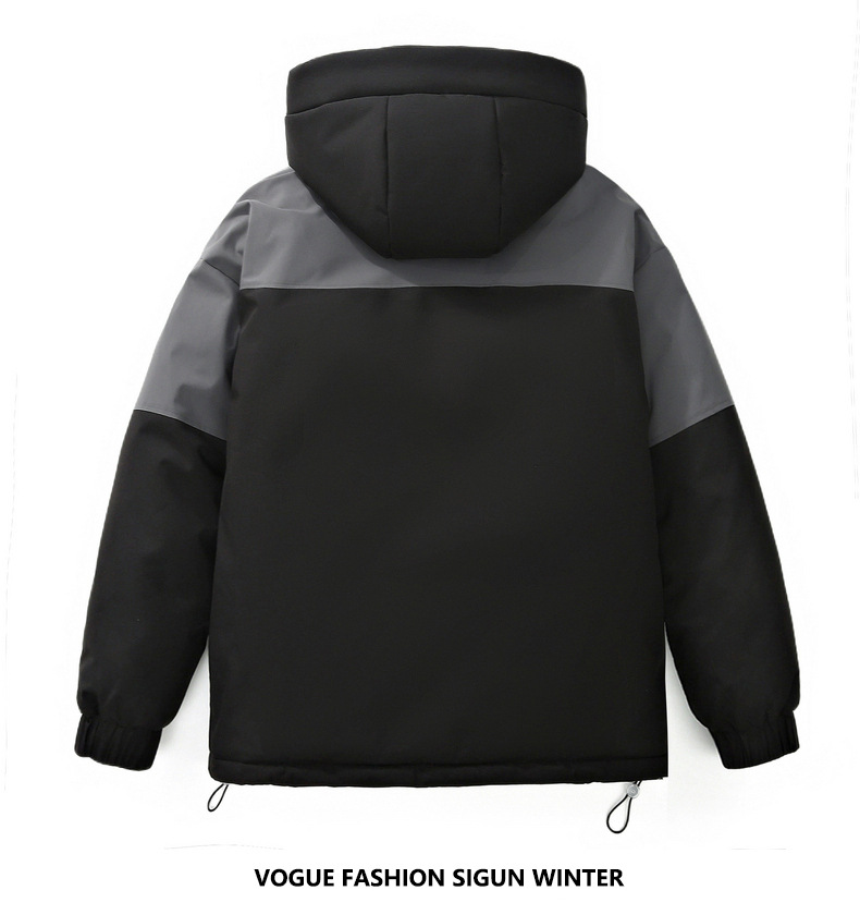 Workwear abajo chaqueta hombre 2023 nuevo otoño invierno protección contra el frío espesamiento golpear color patchwork marca de humedad pato blanco abajo ropa de invierno pic 25