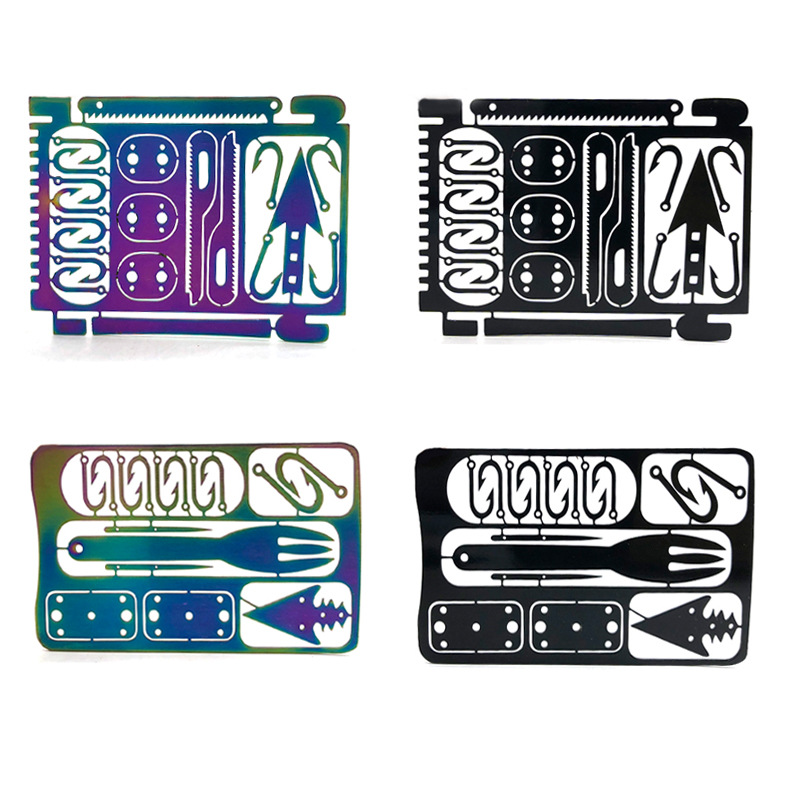 Cross-border new in-stock fishhook cards, multi-functional fishhooks, fishhook model plates, etched fishhooks can be processed according to samples pic 1