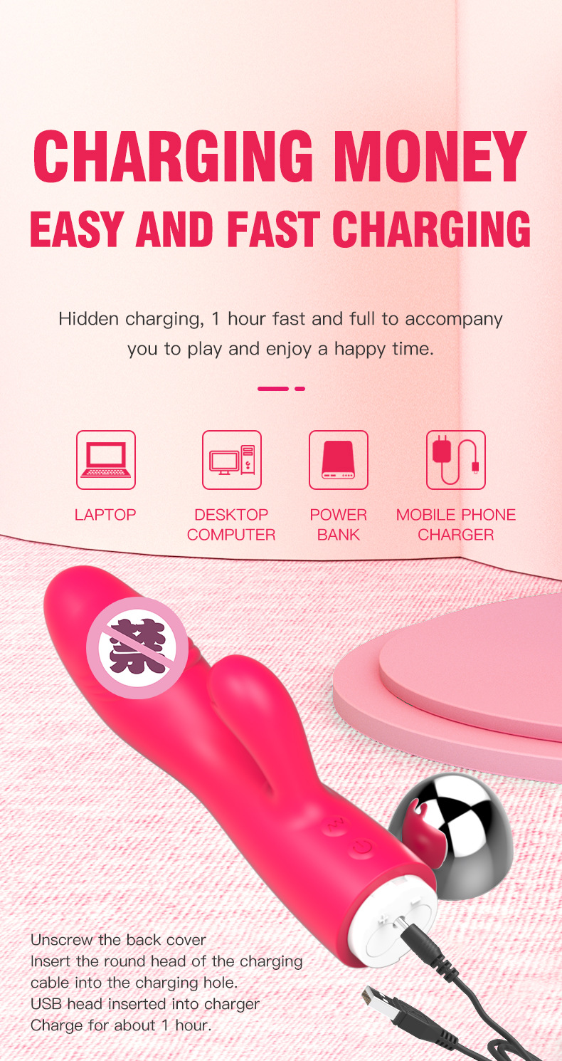 成人情趣用品硅胶充电双头震动棒女用自慰按摩器外贸详情12