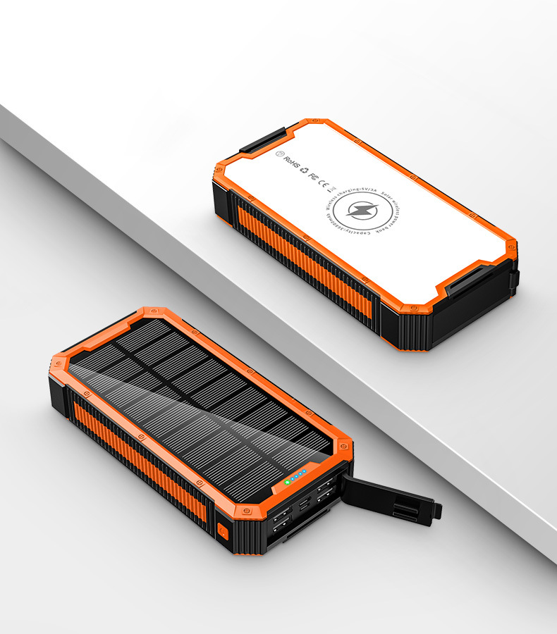 Outdoor mobile power bank, waterproof wireless solar power bank with flashlight, camping mountain climbing power bank factory pic 16