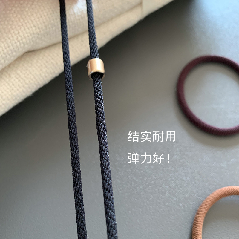 韩系耐用粗款螺纹金扣皮筋日常基础发圈扎头发马尾打底发绳头绳详情8
