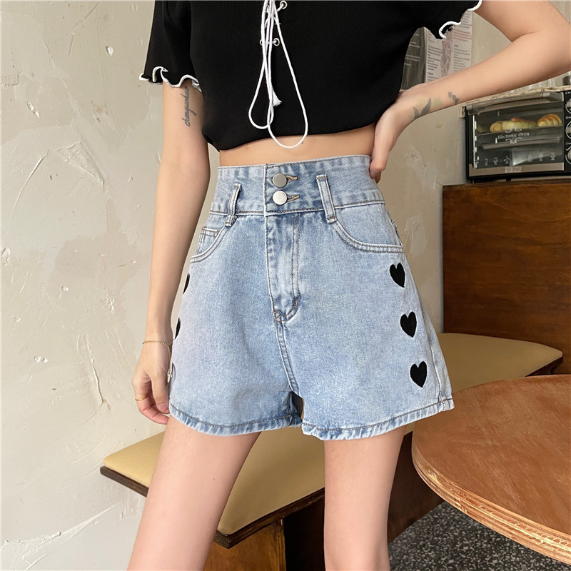 Heart-shaped jeans for women, straight-leg loose, spring and autumn 2021 new style, casual high-waisted shorts with a design sense for petite women pic 18