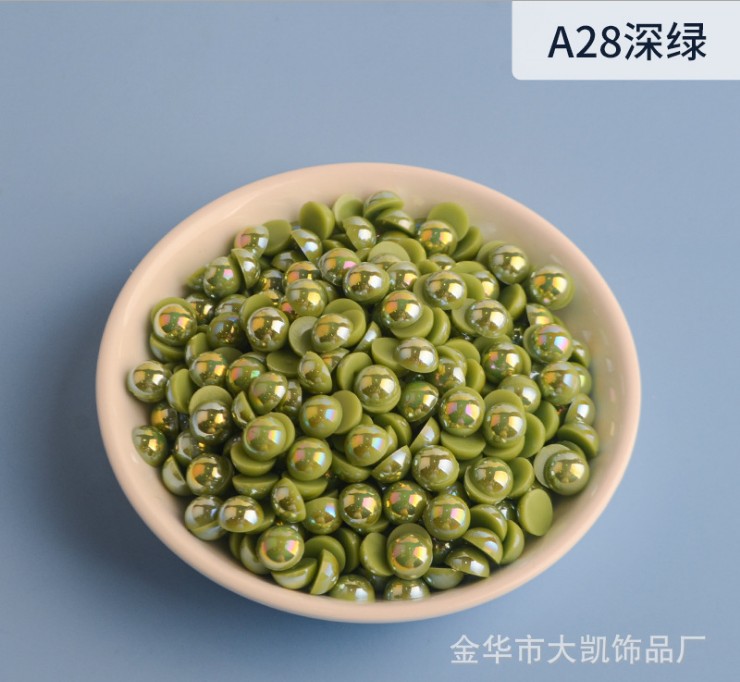 AB Water Lily, AB semi-circular pearl, mobile beauty, AB semi-circular pearl, diy nail art, pearl accessories, flat bottom pic 23