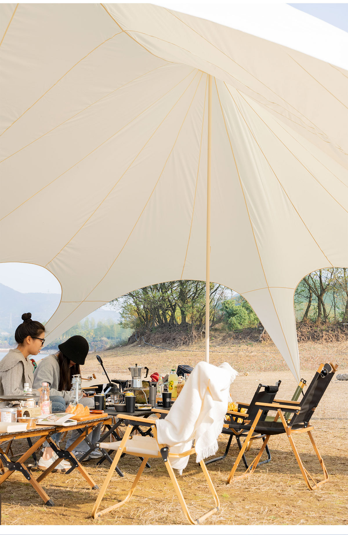 RX Double Peak Lotus Cloud Top Canopy Tent Outdoor Super Large Wan Chongshan Three-Peak Camel Peak Rainproof and sun-proof Camp tent pic 7