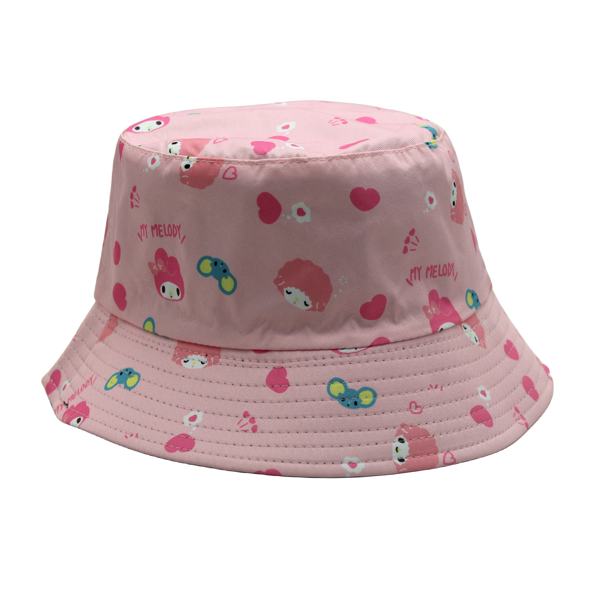 外贸新款库洛米双面戴卡通刺绣渔夫帽动漫周边印刷遮阳帽男女盆帽详情13