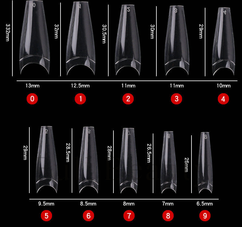 Cross-border new nail nail plate box set, thin and seamless, 240 pieces T-shaped ballet type false nail extension plates pic 27