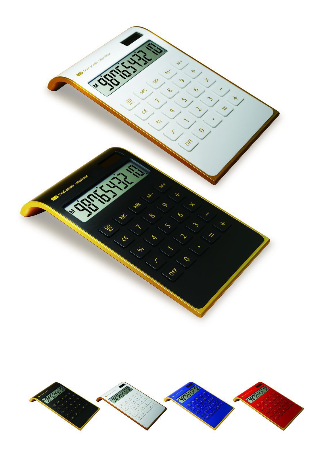 Factory direct sales of ultra-thin gold-framed arithmetic calculator, solar dual-power computer calculator, LOGO printing pic 10