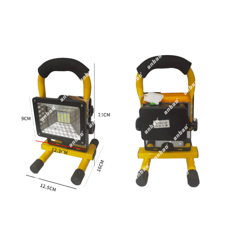 High-power floodlight charging LED construction site square lawn camping projection warning portable red and blue searchlight pic 2
