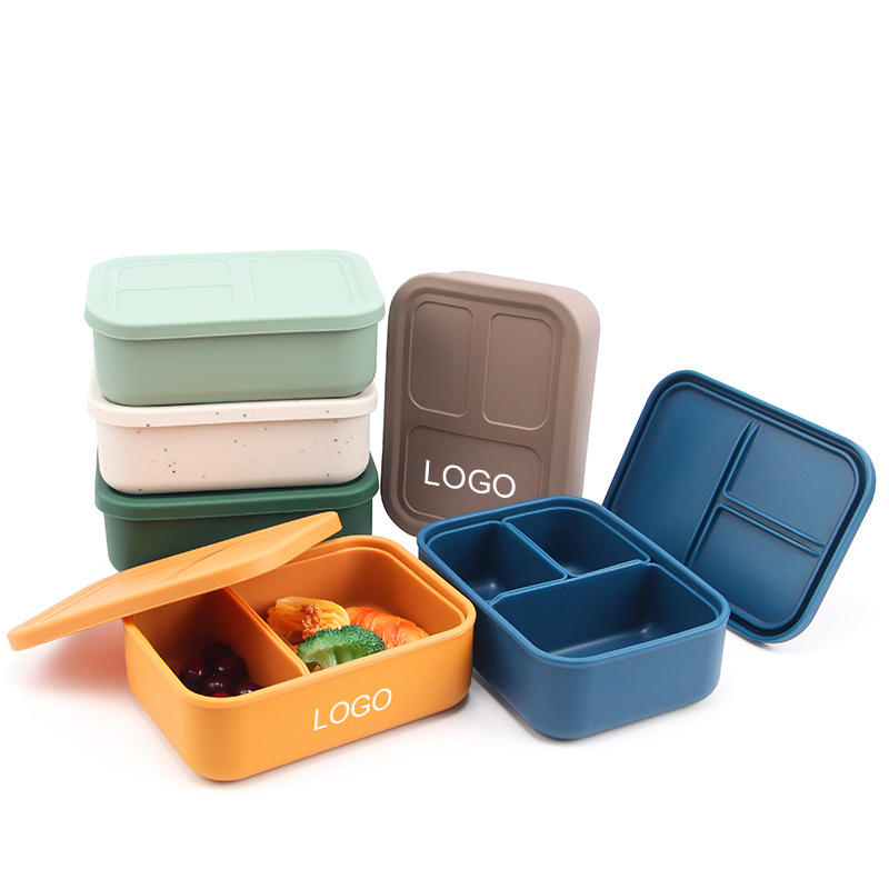 Microwave-safe, foldable silicone insulated lunch box, sealed to prevent cross-contamination of flavors, food-grade round silicone lunch box pic 3