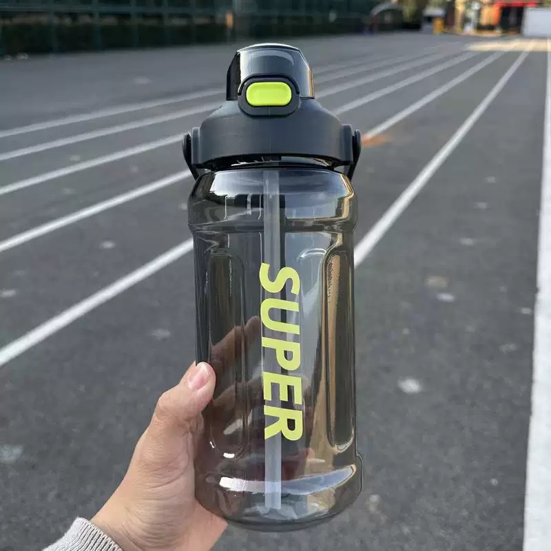 2-liter large-capacity sports water bottle, popular Instagram trendy straw cup with scale, portable and simple, leak-proof and shock-resistant water cup pic 20