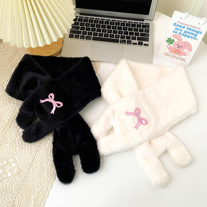 五指蝴蝶结手套女冬天加绒加厚保暖可爱分指冬季学生骑车开车围巾详情10