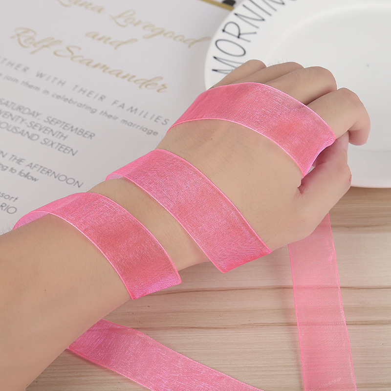 2.5cm ribbon DIY gift packaging tape, edge tape, red ribbon, silk ribbon, satin ribbon, wedding colorful ribbon pic 31