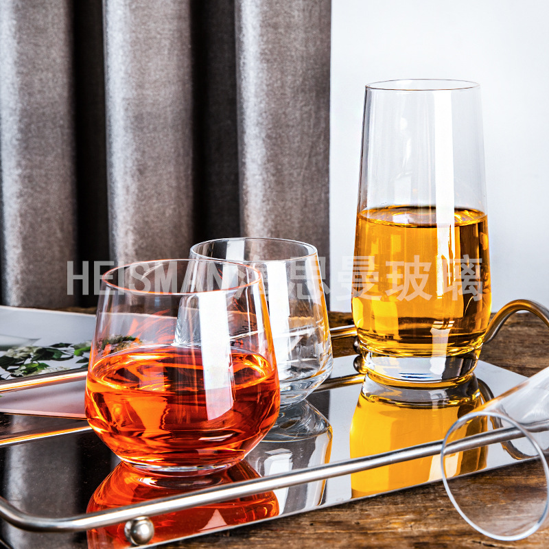 ins minimalist crystal glass cups, restaurant water cups, heat-resistant egg-shaped cups, mousse cups, large-capacity juice cups, LOGO pic 6