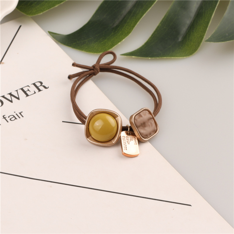 Wholesale supply of high-elasticity, simple and fashionable Korean-style hair accessories, square hair ties, hair tie rubber bands, and hair ties pic 17