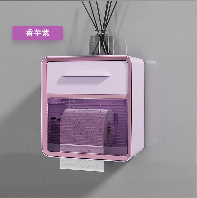 The new bathroom blinds, wall-mounted tissue box, with functions such as visible retractable paper size storage and drawers pic 24