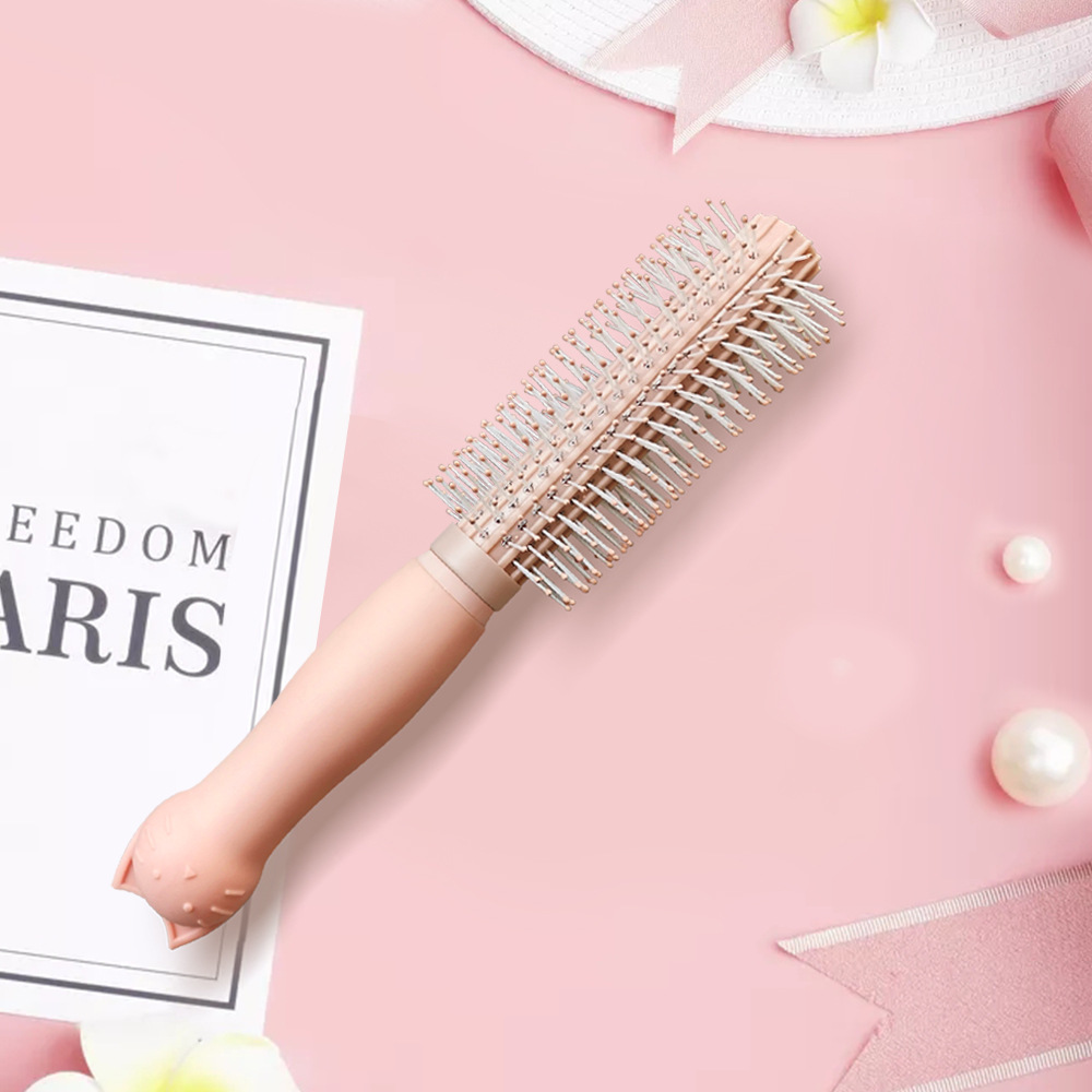 厂家现货塑料气囊按摩梳 美发卷发梳 盒装黑色卡通小猫平板梳子详情11