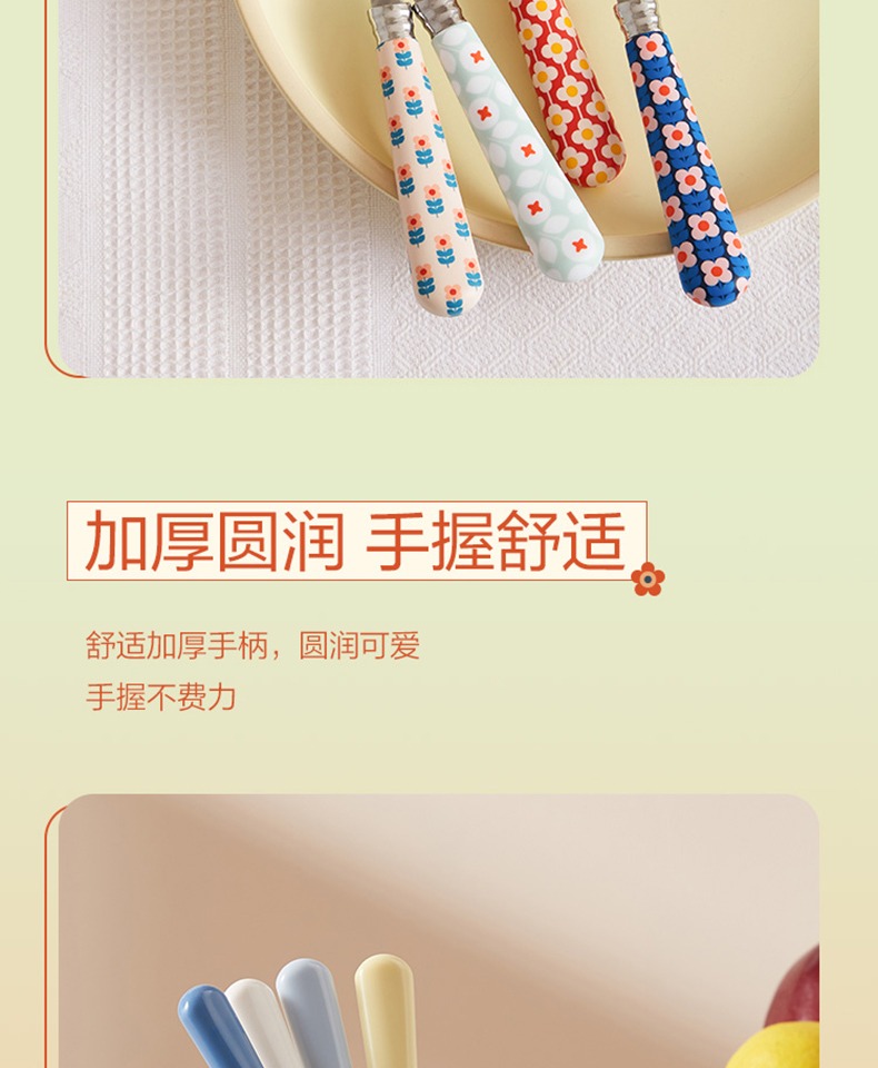 xyft勺子儿童不锈钢勺家用宝宝吃饭餐勺甜品勺冰激凌个性汤匙详情4