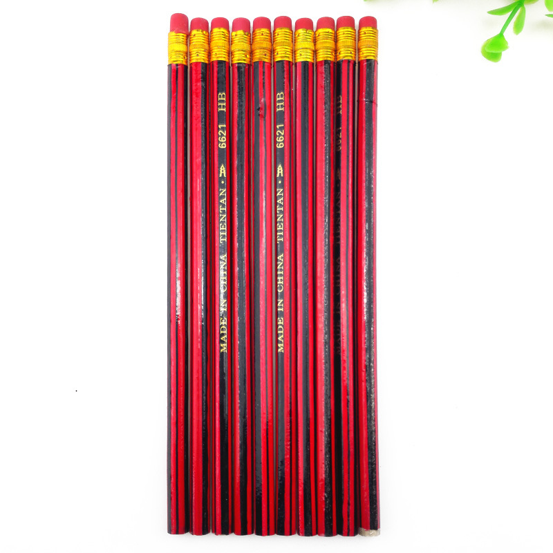C1631 Ten red pencils, cultural student supplies, wholesale for 2 yuan at a 2-yuan store in Yiwu pic 2