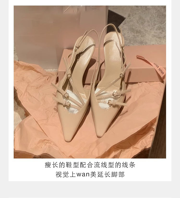 时尚真皮女鞋气质单鞋凉鞋女一字带尖头高跟鞋细跟女鞋2024春夏季详情8