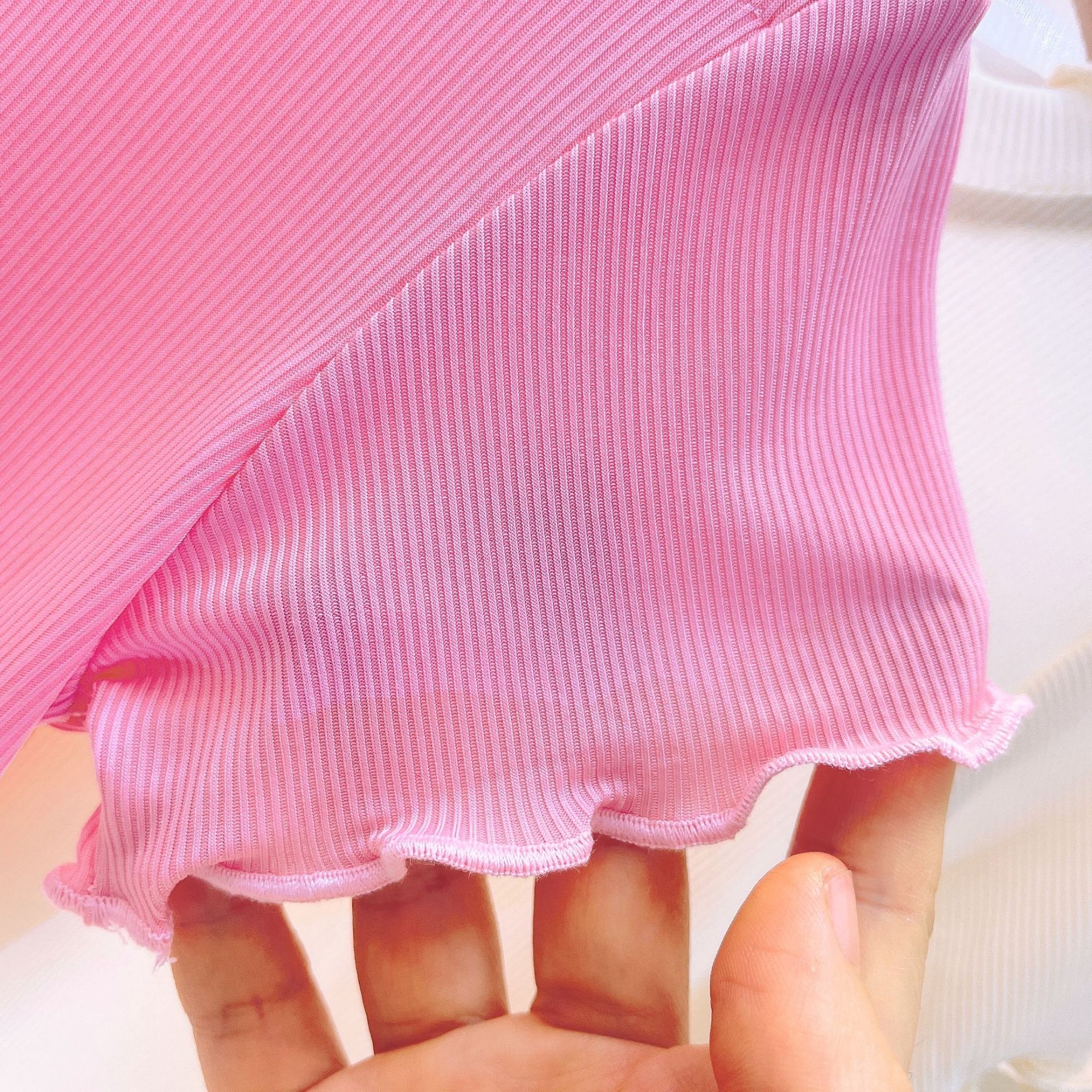 冰丝女童t恤短袖夏装2024新款韩版洋气儿童夏季花边半袖体恤上衣详情11