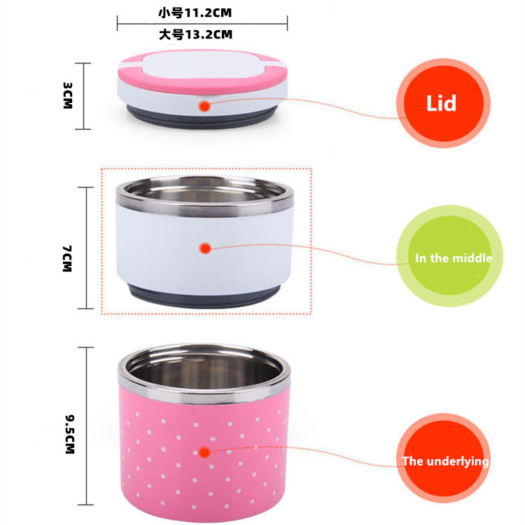 Stainless steel insulated lunch box, student sealed preservation box, lunch bucket, bento box, gift carrying lunch box, double-layer lunch box pic 18