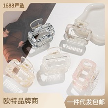 9cm medium-sized clipper flower hair clipper, three-leaf flower headwear, a new trendy diamond-encrusted hair clipper, iridesy acrylic clip pic 4