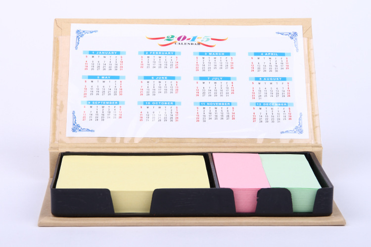 New business eco-friendly kraft paper with calendar combination sticky note box, N-time sticker with pen/calendar accessory pic 20