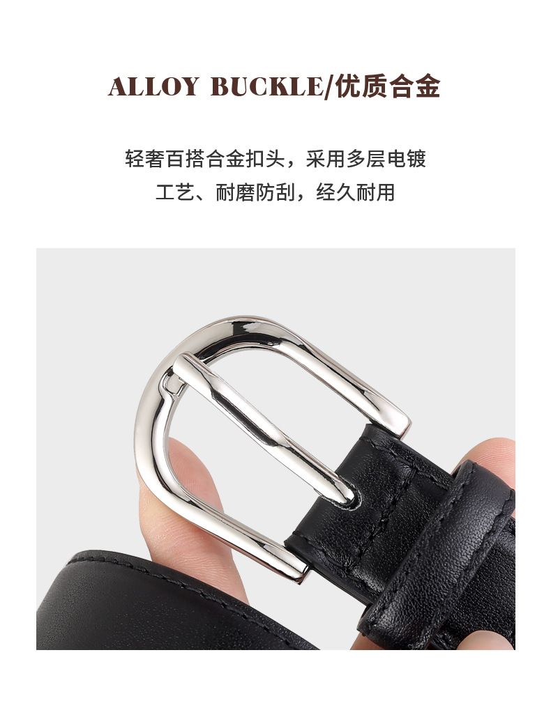 Leather belt for women 2025 new style top layer cowhide needle buckle belt decoration with denim belt direct supply from the manufacturer pic 6