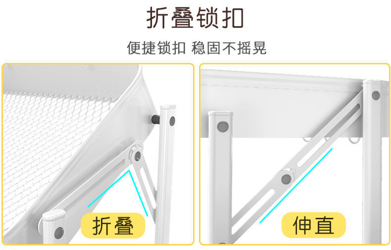 可移动厨房多功能置物架落地多层蔬菜零食收纳折叠小推车储物架子详情5