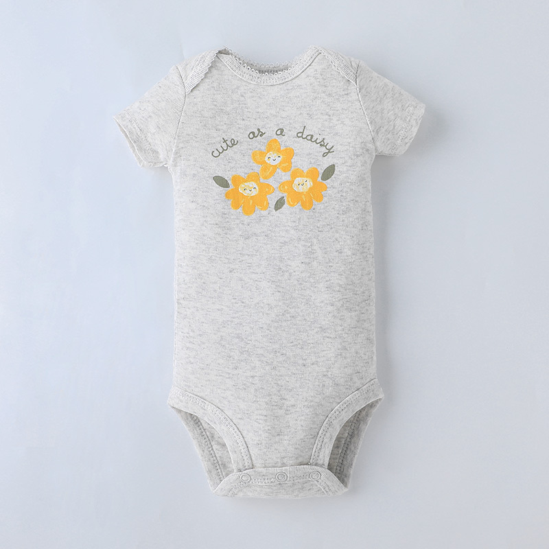 Summer short-sleeved triangular khaki for newborns, cute five-piece set for boys and girls, one-piece suit and crawling suit pic 12