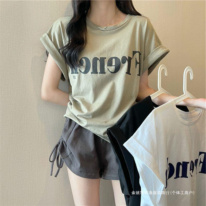 源头直发宽松短袖t恤女2024年新款夏季薄款设计感小众港味chic复详情4