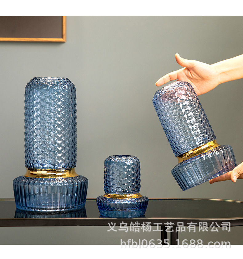 Nordic creative, simple and colorful gilded glass vase, fresh fresh flower display, living room water-grown dried flower arrangement, flower vases pic 3