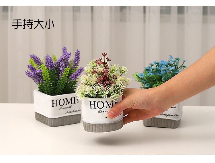 Nordic-style creative small clear cement POTS, artificial plant potted plants, office desk atmosphere decoration and arrangement pic 10