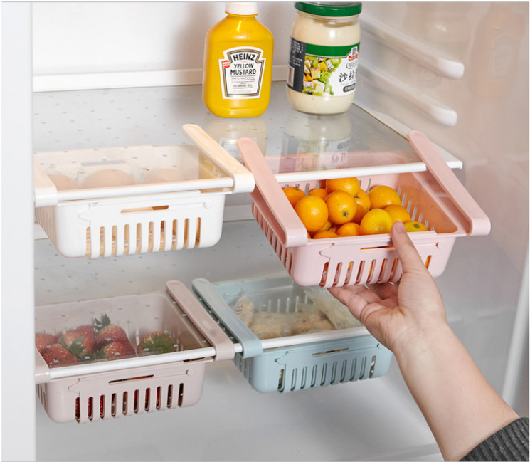 The refrigerator retractable storage basket can drain water for easy cleaning. The living room and bedroom can use storage baskets for cosmetics, stationery and sundries pic 36