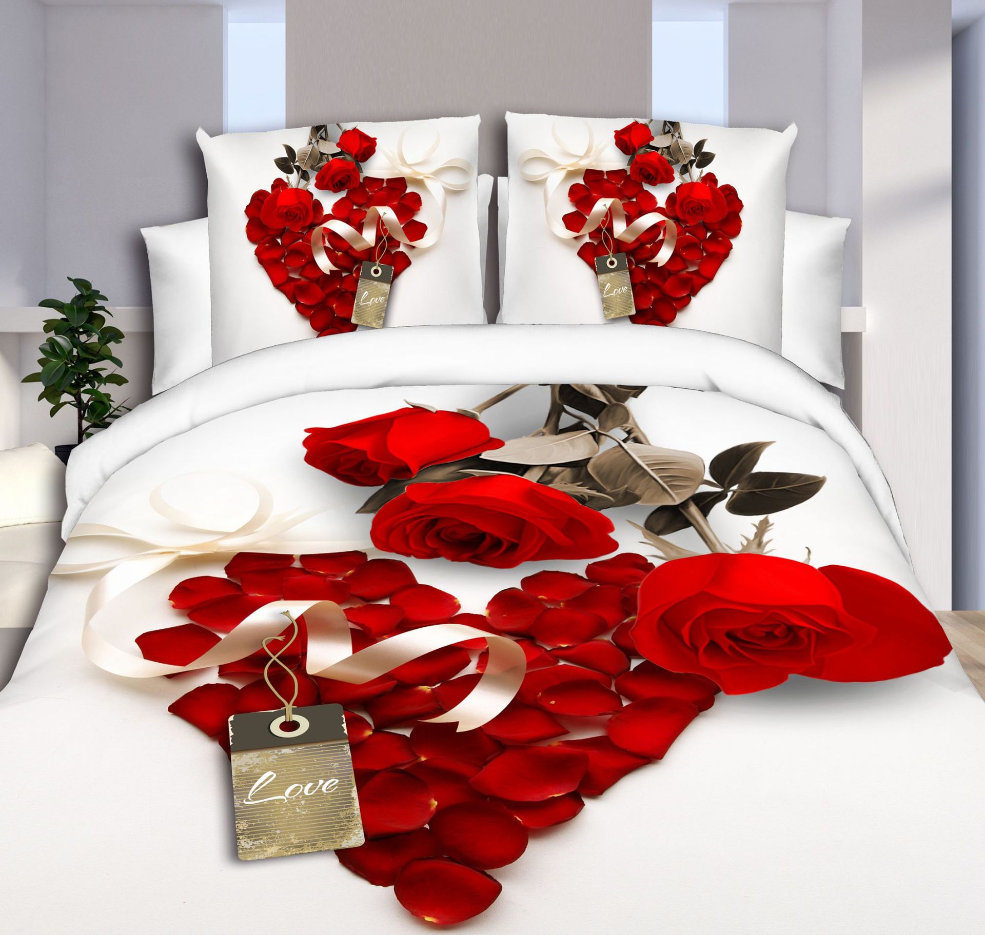 Wholesale of 3D four-piece sets of printed bedding for export with active brushed large patterns pic 27
