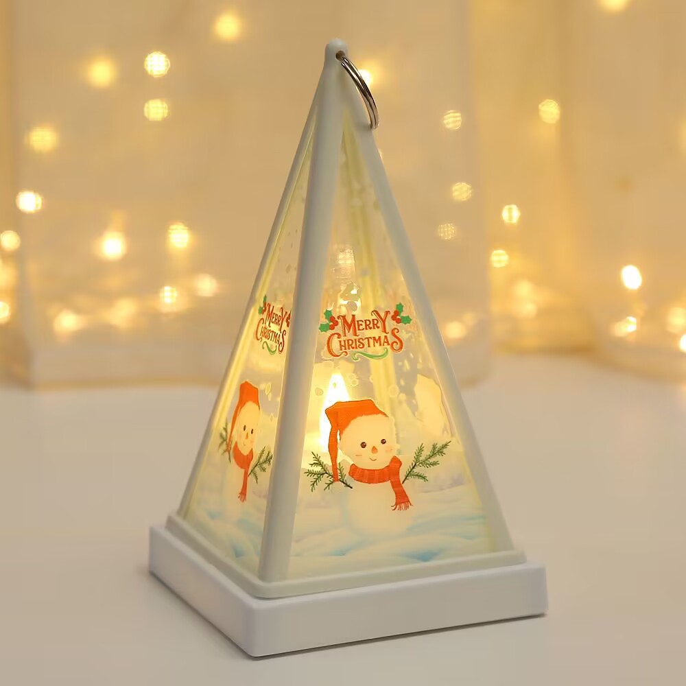 New Christmas decorations: Hand-held triangular wind lamps, night lights, pendants, LED electronic candles, candlestick lights pic 19