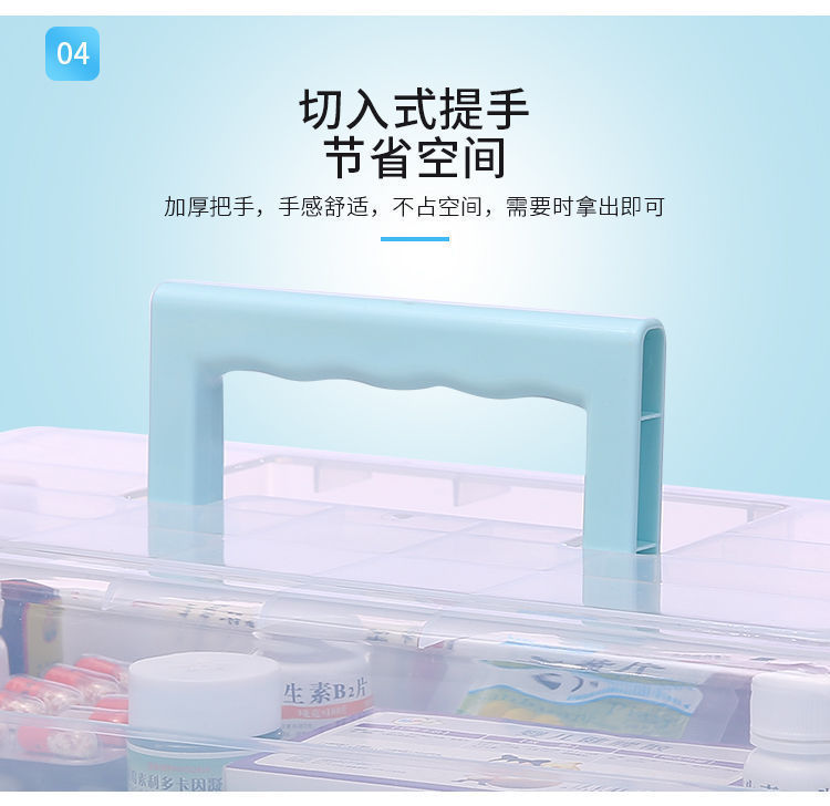 Household medicine classification storage box, medicine box, multi-layer large-capacity portable medical emergency standby medicine box, family size pic 3