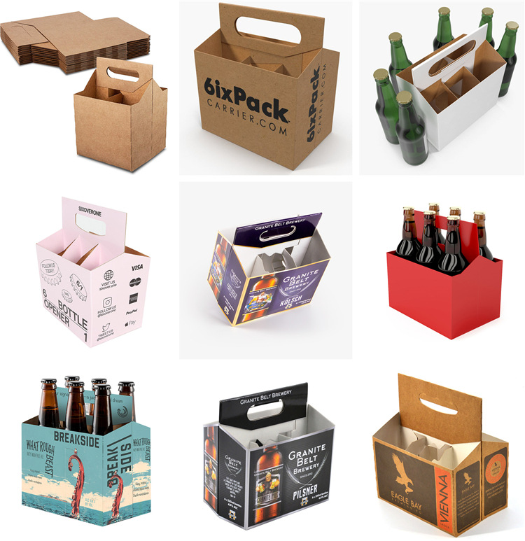 The manufacturer prints high-end 6-bottle wine boxes, mini wine boxes, beer boxes, foldable portable corrugated paper boxes pic 10