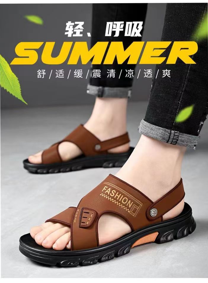 【夏季爆款】男士透气沙滩鞋凉拖两穿防滑软底,帅气舒适百搭详情4