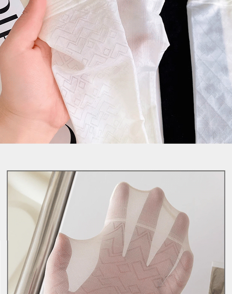 黑白卡丝袜子女中筒夏季薄款jk百搭冰丝袜夏天长筒花边网纱堆堆袜详情4