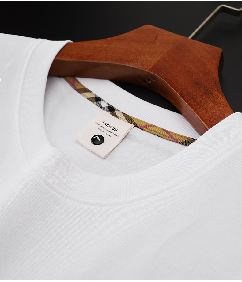 Summer thin short-sleeved T-shirt for men, light luxury and slim fit, ice silk cotton high-end letter printed round-neck T-shirt, trendy top pic 8