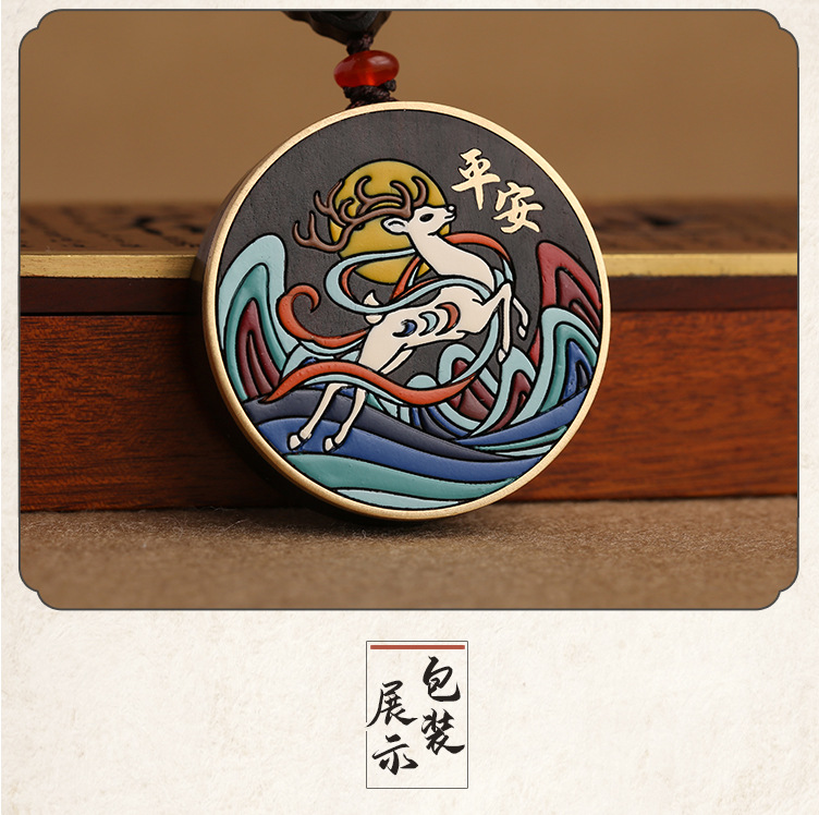 High-end ebony painted Peace car keychains and pendants, creative keychains wholesale pic 12