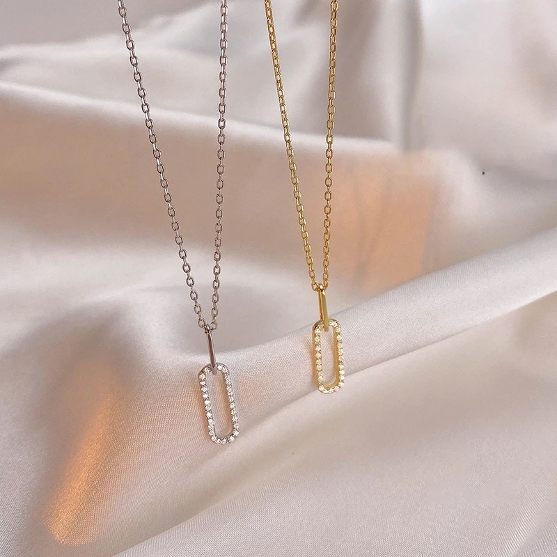 S925 sterling silver Instant Wealth Small gold Bar necklace for women, new light luxury, niche and versatile collarbone chain, wealth-attracting small gold brick pendant pic 33