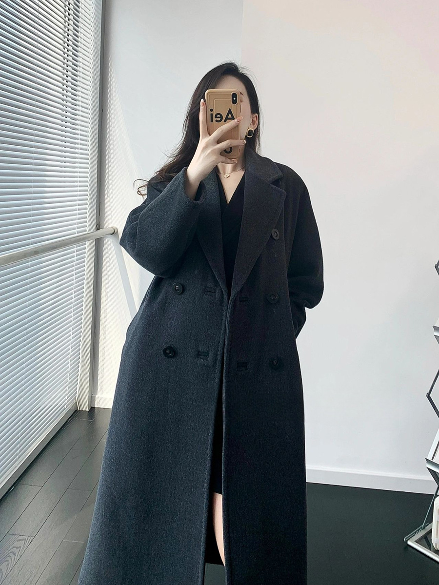 高级感大衣女冬季毛呢外套气质赫本风灰色加厚呢子小香风详情7