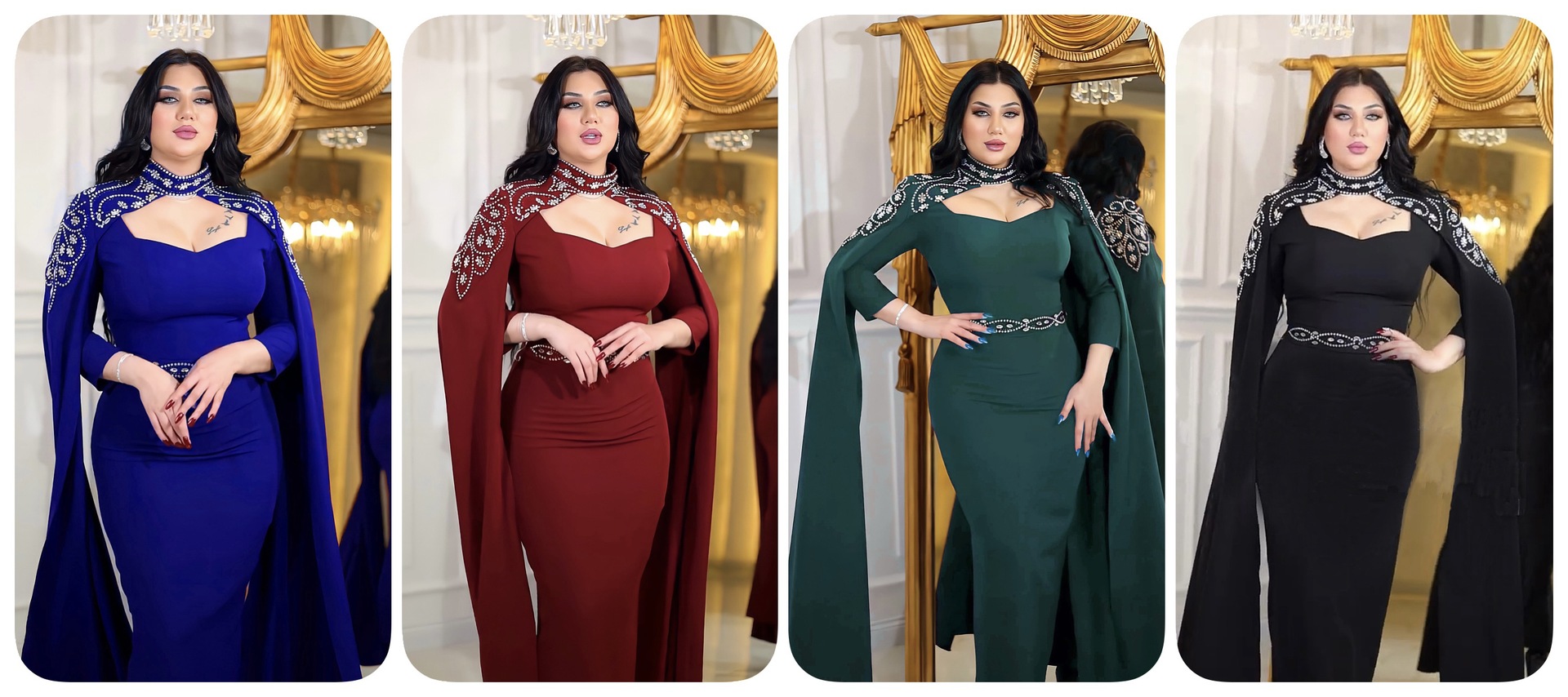 Dubai 2024 Saudi Arabian dress, cross-border Middle East Arab clothing, diamond-encrusted dress, long robe skirt pic 4