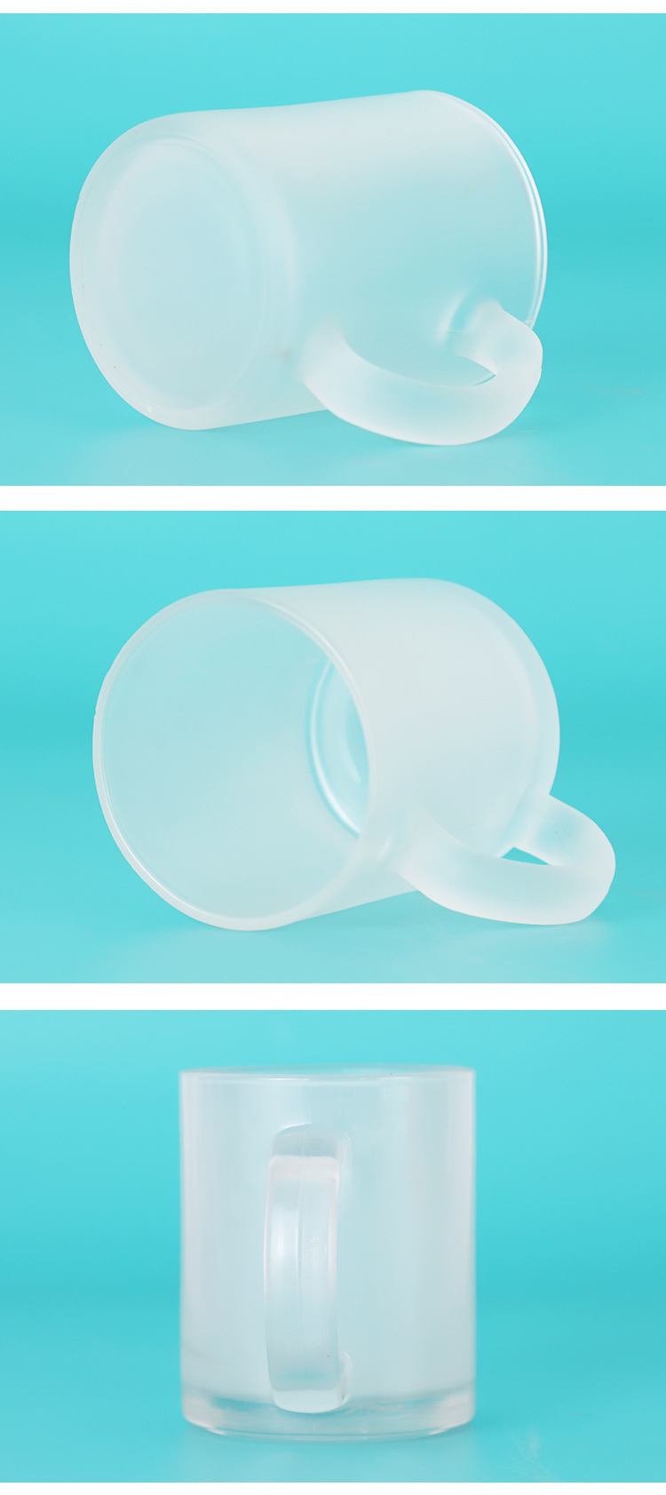 Heat transfer glass mug 11oz heat sublimation frosted glass cup, personalized DIY blank coating cup pic 22