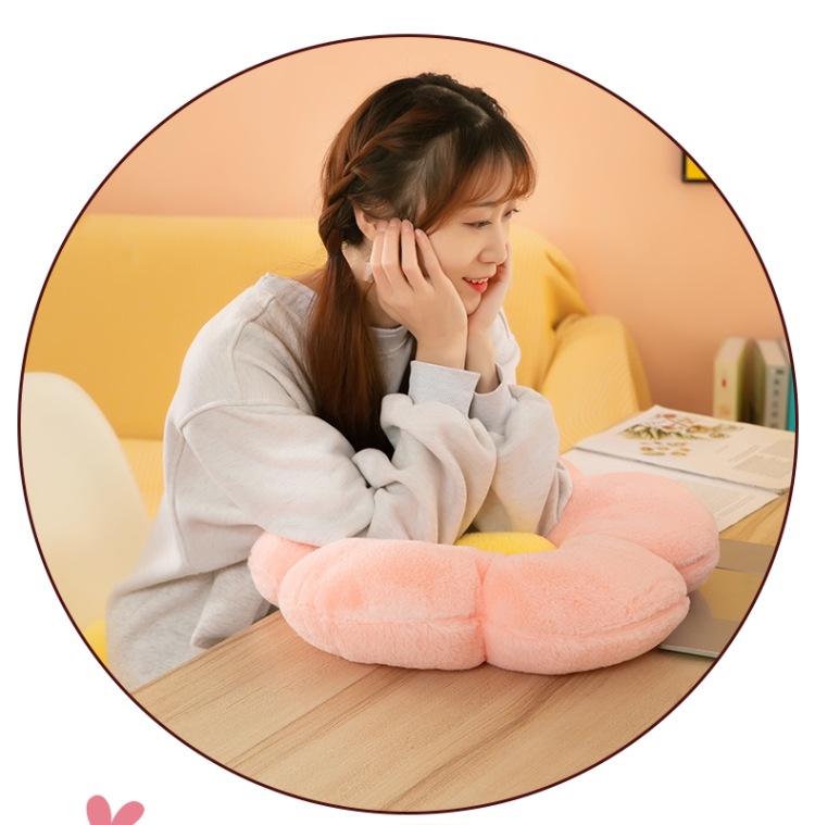 Wholesale cross-border Daisy flower seat cushions, flower plush throw pillows, seat cushions, rabbit plush nap pillows, backrests and cushions pic 7