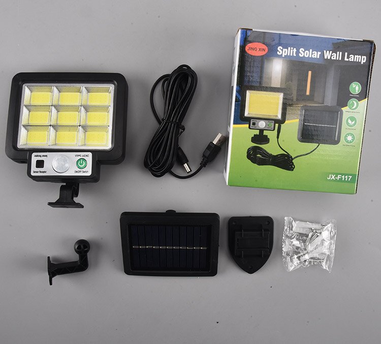 新款太阳能分体人体感应灯家用户外防水庭院灯遥控款分体车库灯详情14