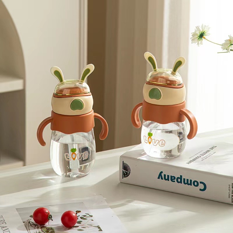 昌诺 可爱超萌兔子卡通塑料水杯儿童上学幼儿园专用2023新款学生吸管杯 塑料杯详情9